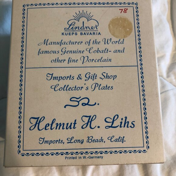 Lindner Kueps Holy Night Cobalt Blue 24 Karat Gold Trim Hand porcelain 1978 - Picture 3 of 6